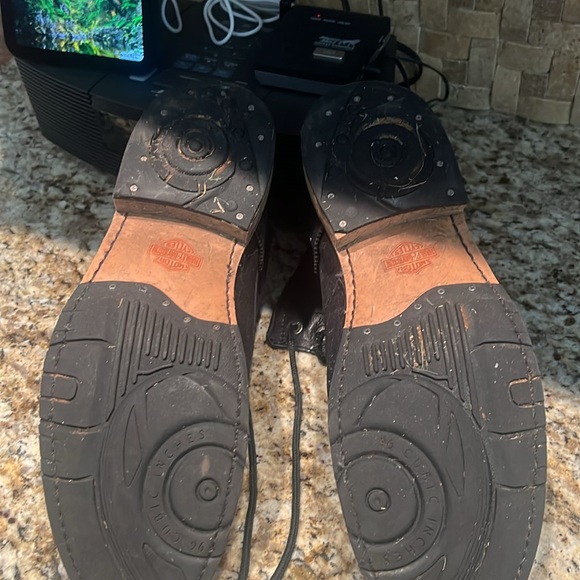 Harley-Davidson black leather boots GUC - Picture 4 of 5